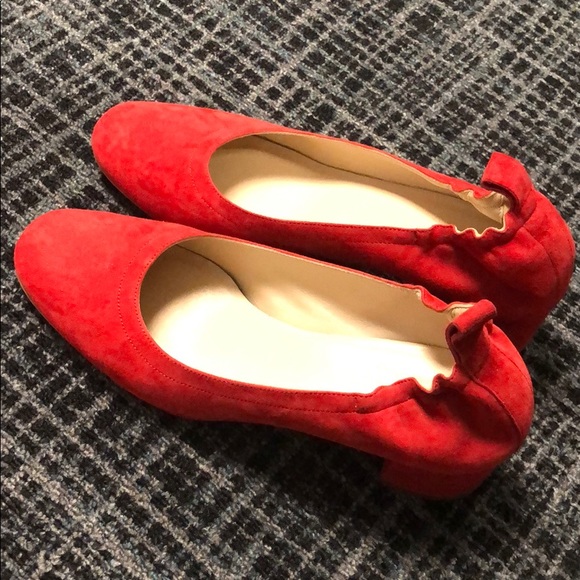 everlane red suede day heel